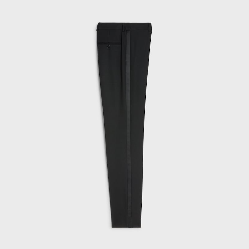 pantalon classique tux en laine grain de poudre