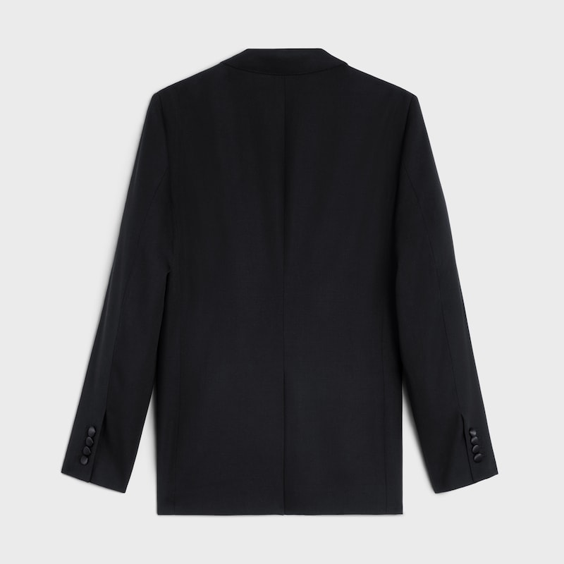 veste de smoking classique en laine grain de poudre