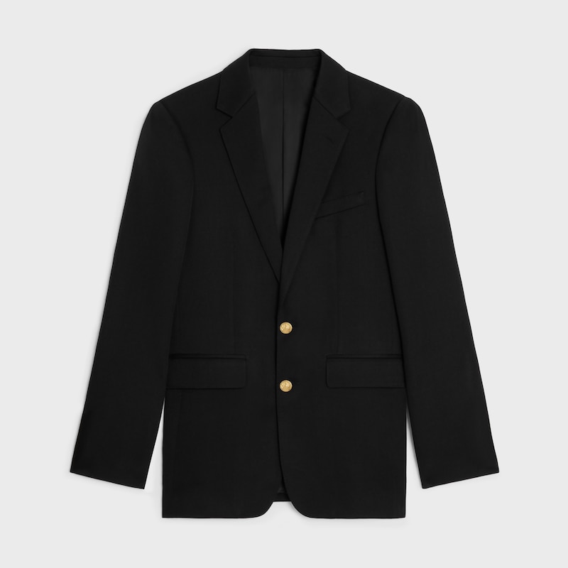 veste classique en laine à motif diagonal