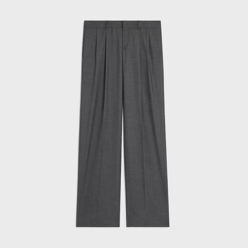 pantalon plissé en toile cachemire