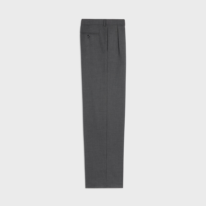 pantalon plissé en toile cachemire