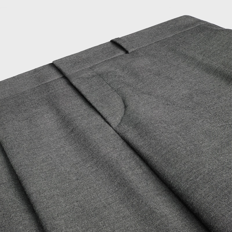 pantalon plissé en toile cachemire