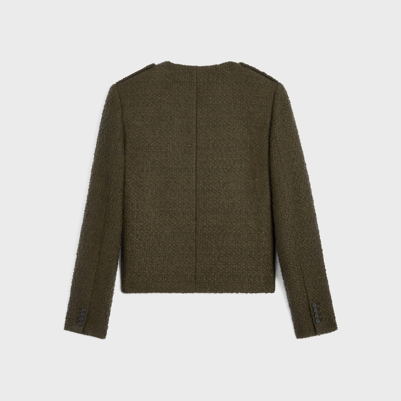 veste chasseur en cachemire bouclette natte