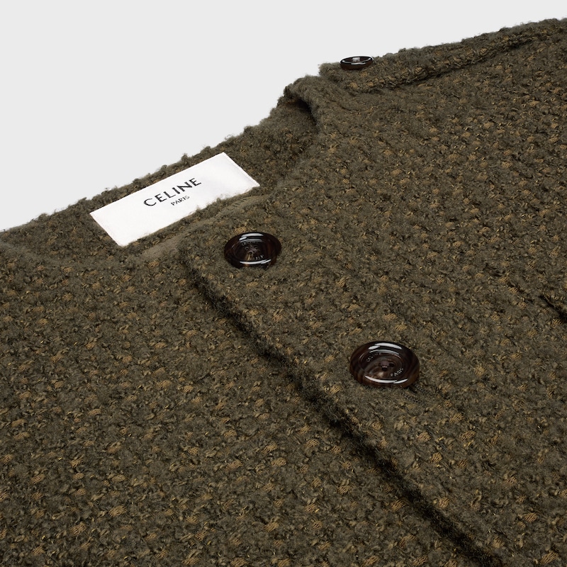 veste chasseur en cachemire bouclette natte