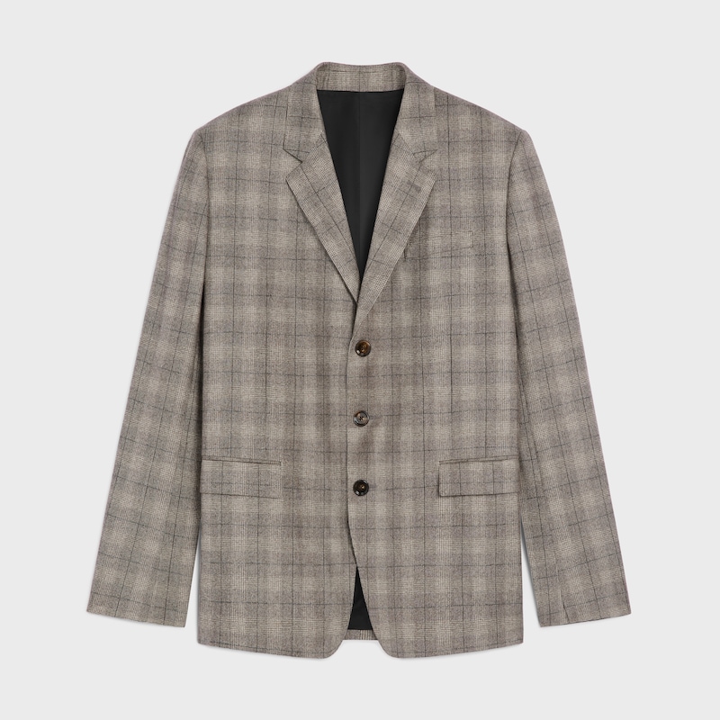 veste tailleur en flanelle de laine prince de galles