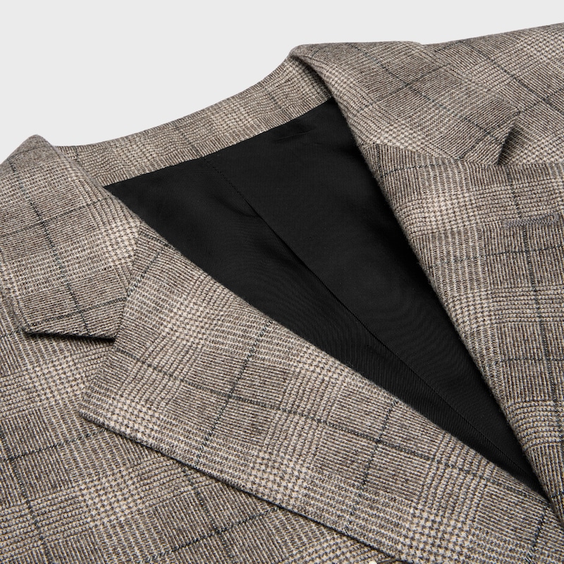 veste tailleur en flanelle de laine prince de galles