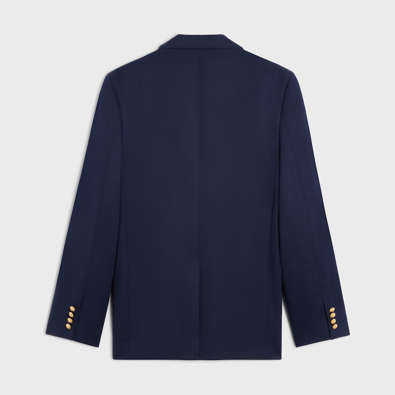 veste tailleur en laine à diagonale