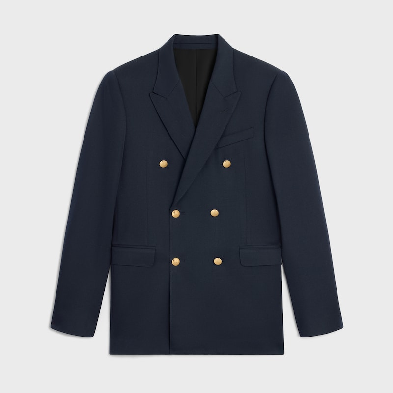 veste classique en laine À tissu diagonal