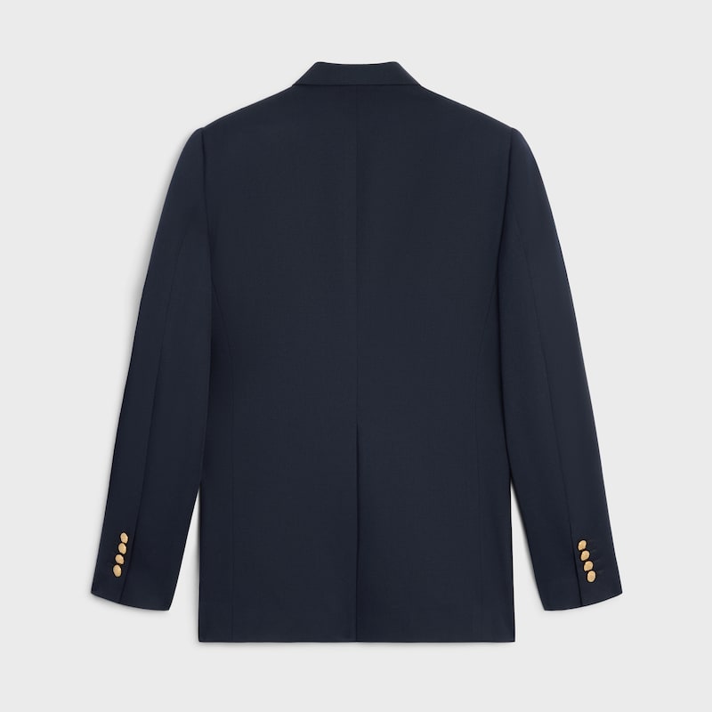 veste classique en laine À tissu diagonal