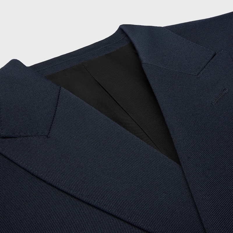 veste classique en laine À tissu diagonal
