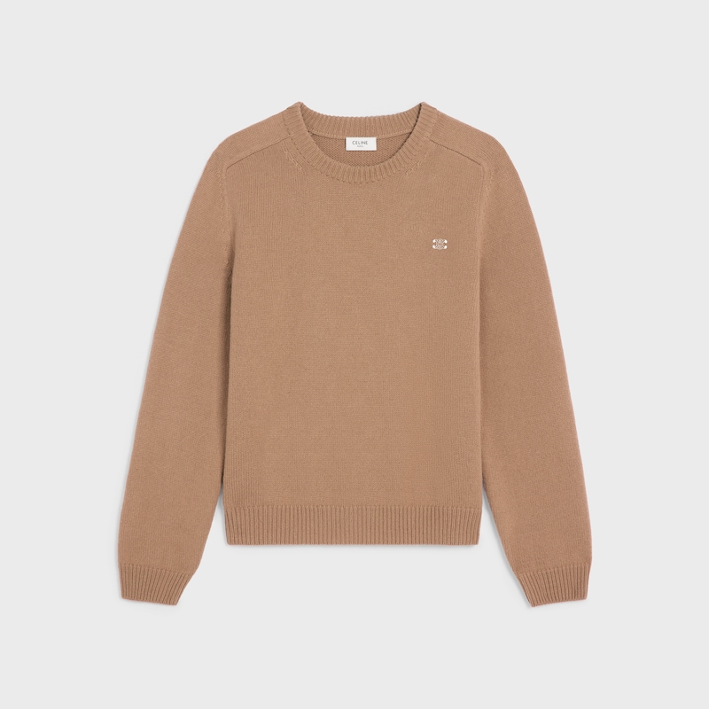 pull à col rond en laine et cachemire