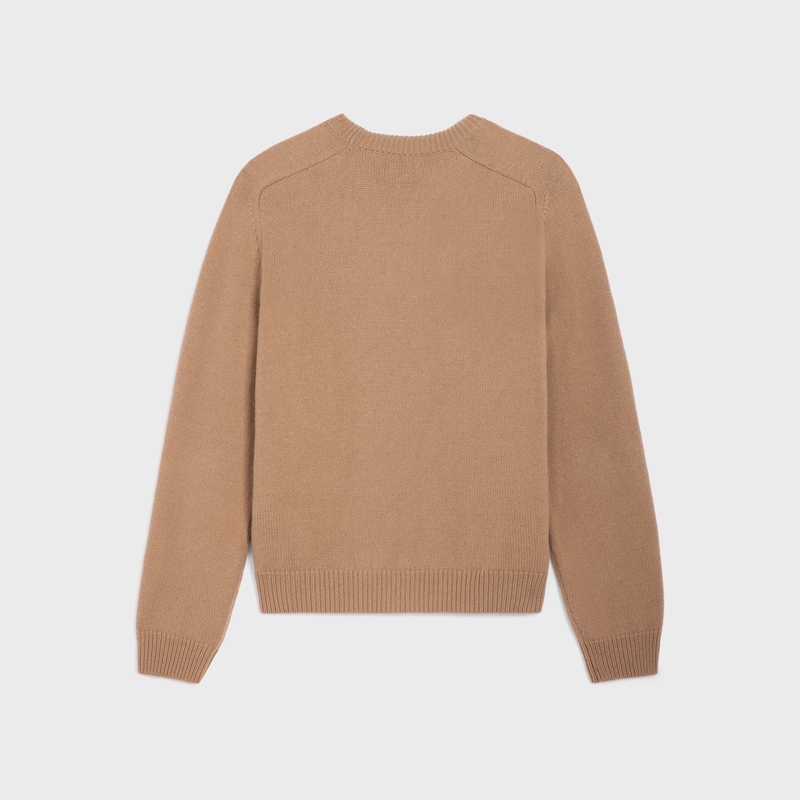 pull à col rond en laine et cachemire