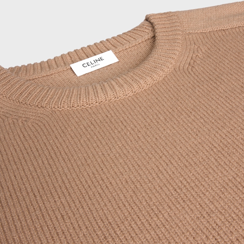 pull à col rond en laine et cachemire