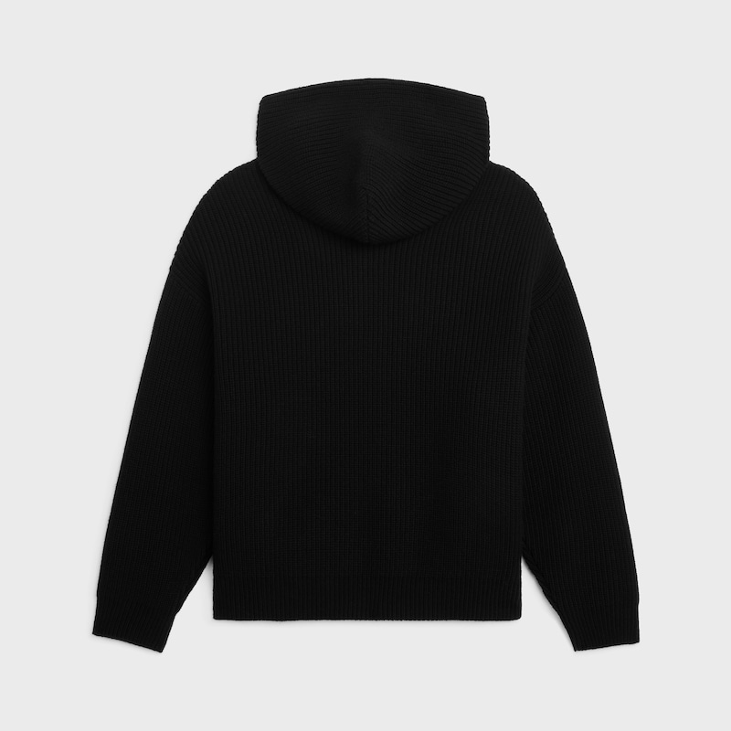pull à capuche céline en laine monochrome