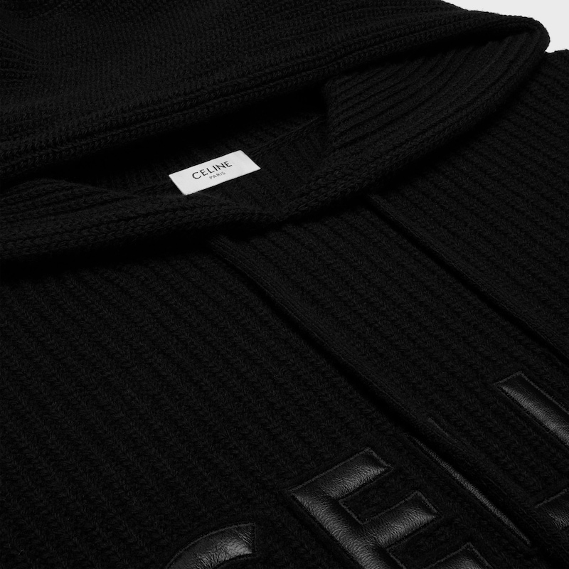 pull à capuche céline en laine monochrome