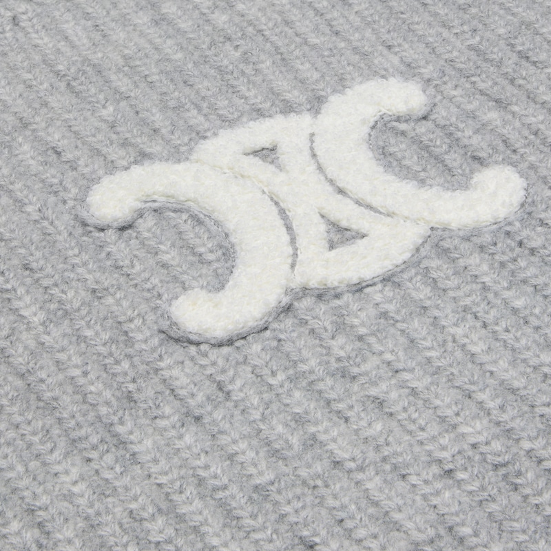pull à capuche en laine côtelée