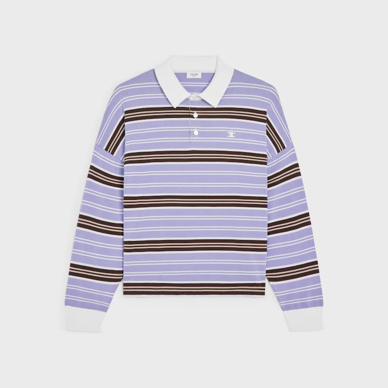 pull polo en coton rayé