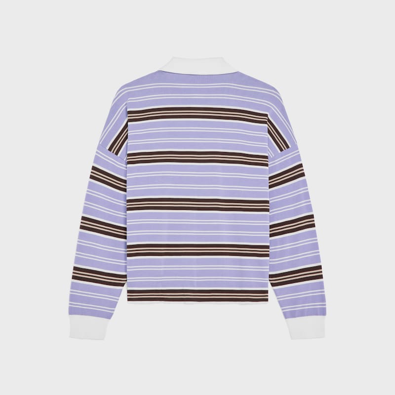 pull polo en coton rayé