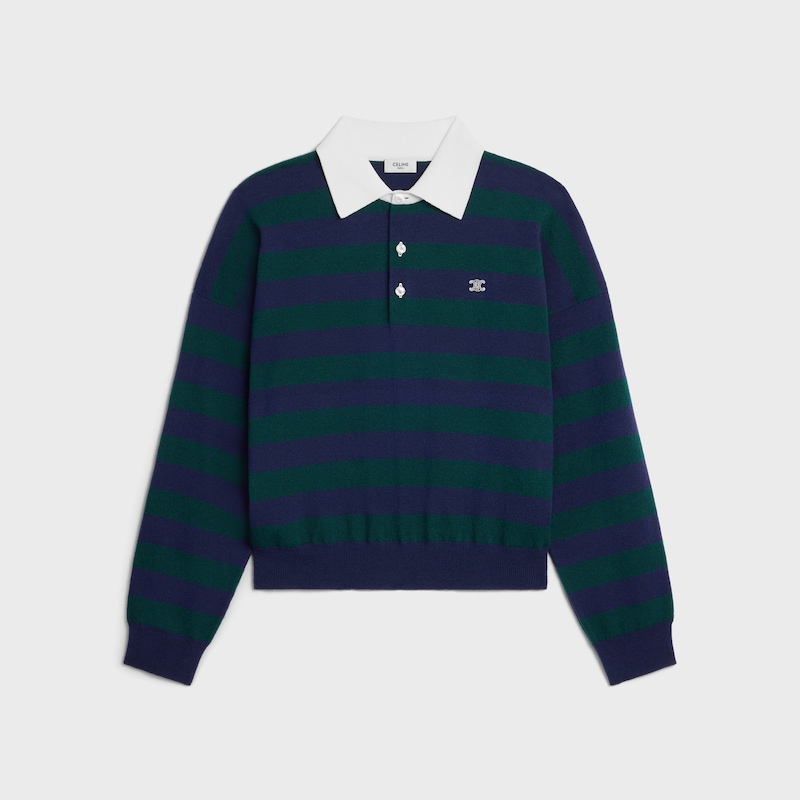 pull polo en laine rayée