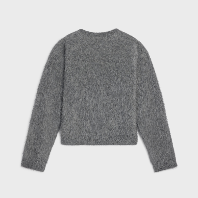 pull à col rond en mohair brossé