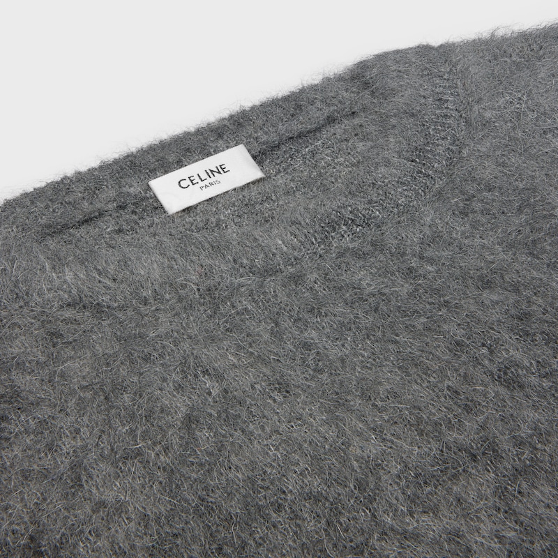 pull à col rond en mohair brossé