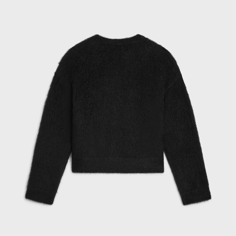 pull à col rond en mohair brossé