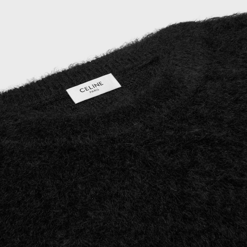pull à col rond en mohair brossé