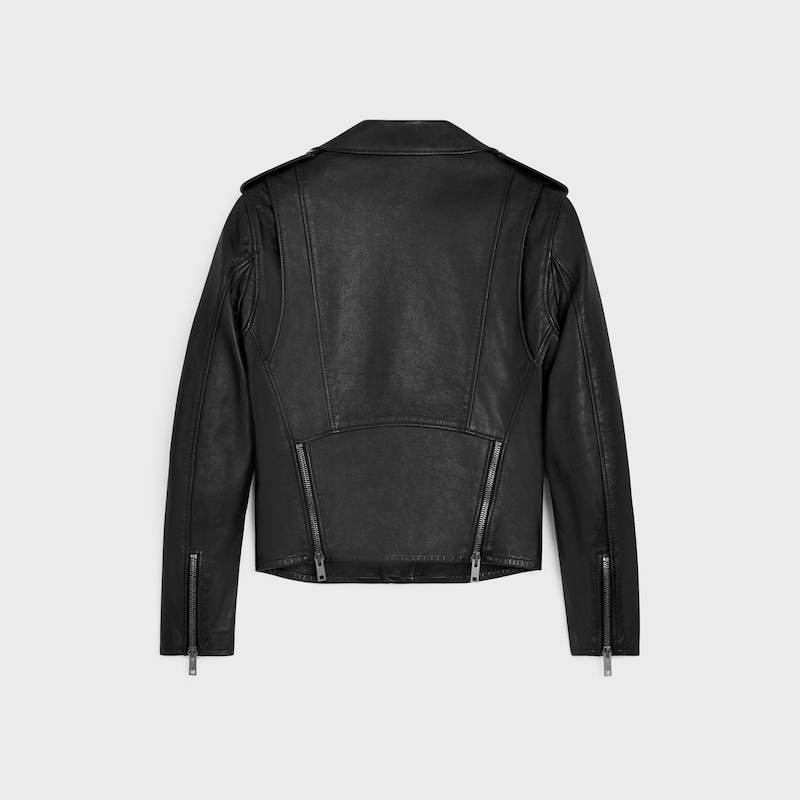 blouson de motard classique en cuir de veau