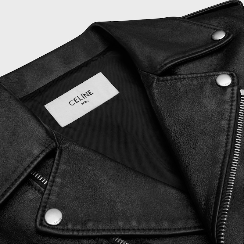 blouson de motard classique en cuir de veau