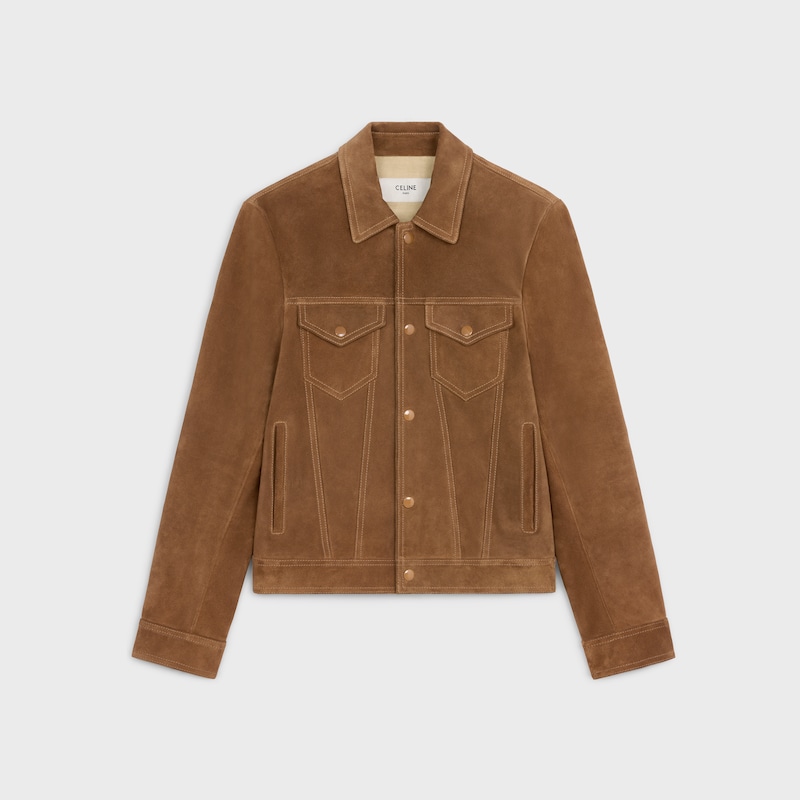 veste de camionneur en cuir de veau fendu
