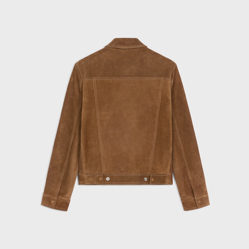 veste de camionneur en cuir de veau fendu