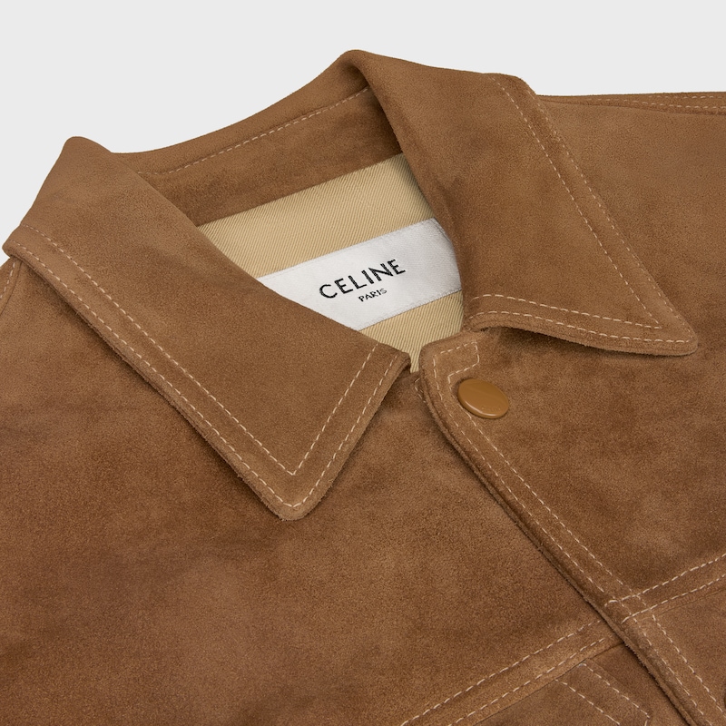 veste de camionneur en cuir de veau fendu