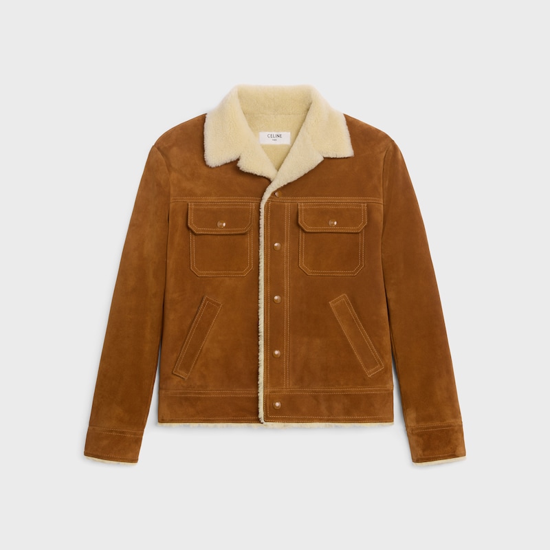 veste de camionneur en cuir de veau fendu