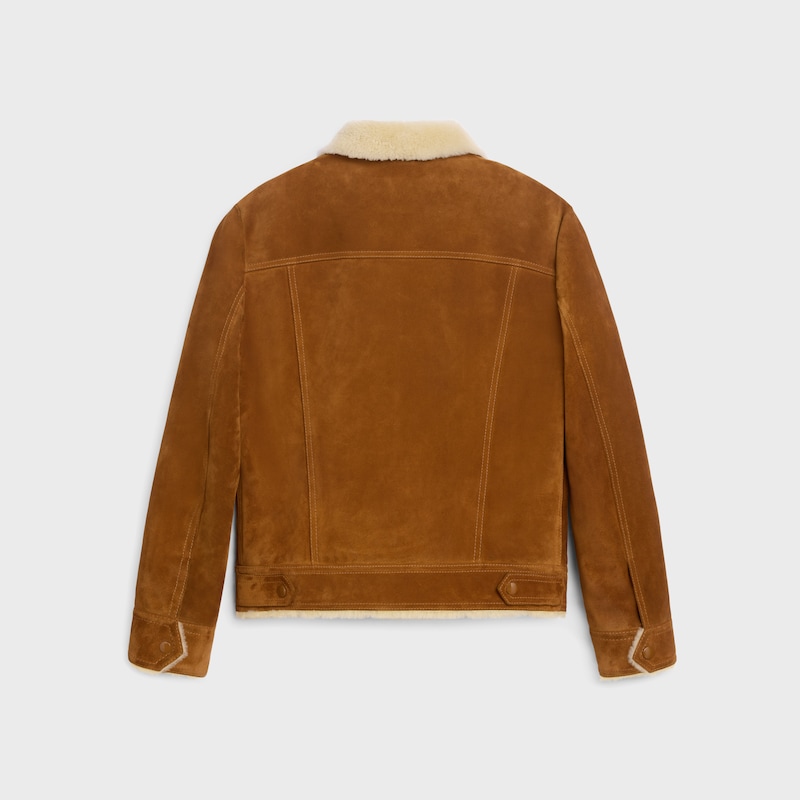 veste de camionneur en cuir de veau fendu