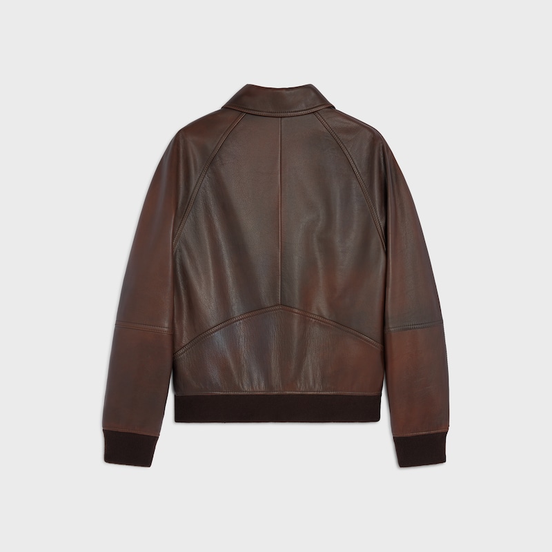 blouson aviateur en cuir de veau