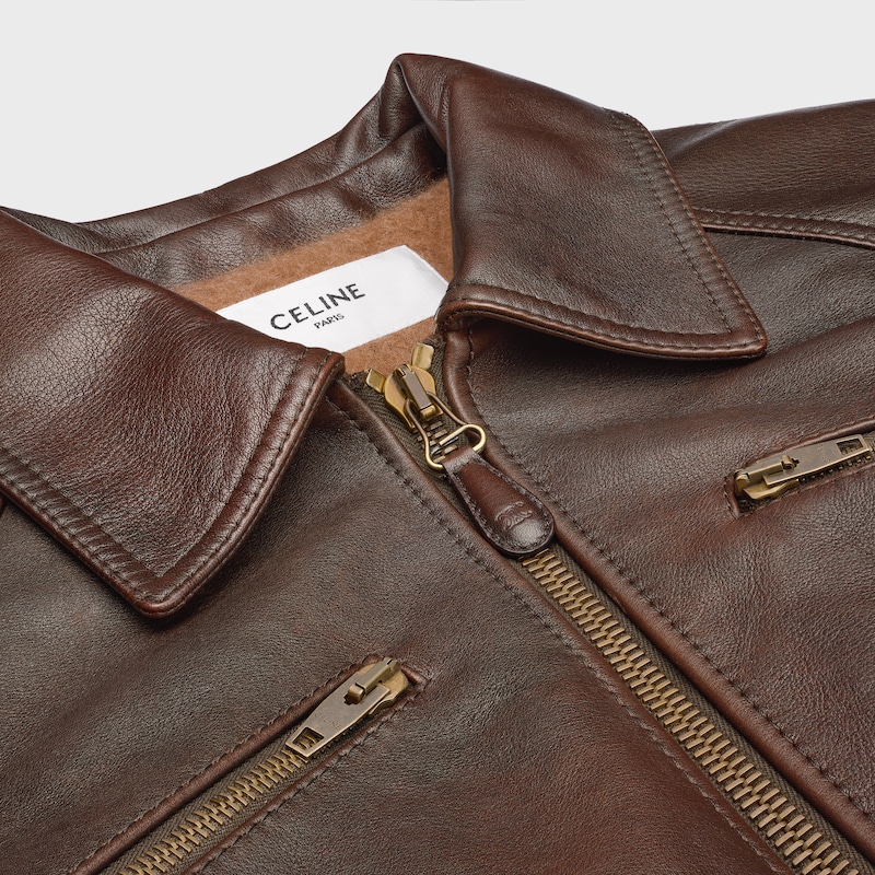 blouson aviateur en cuir de veau