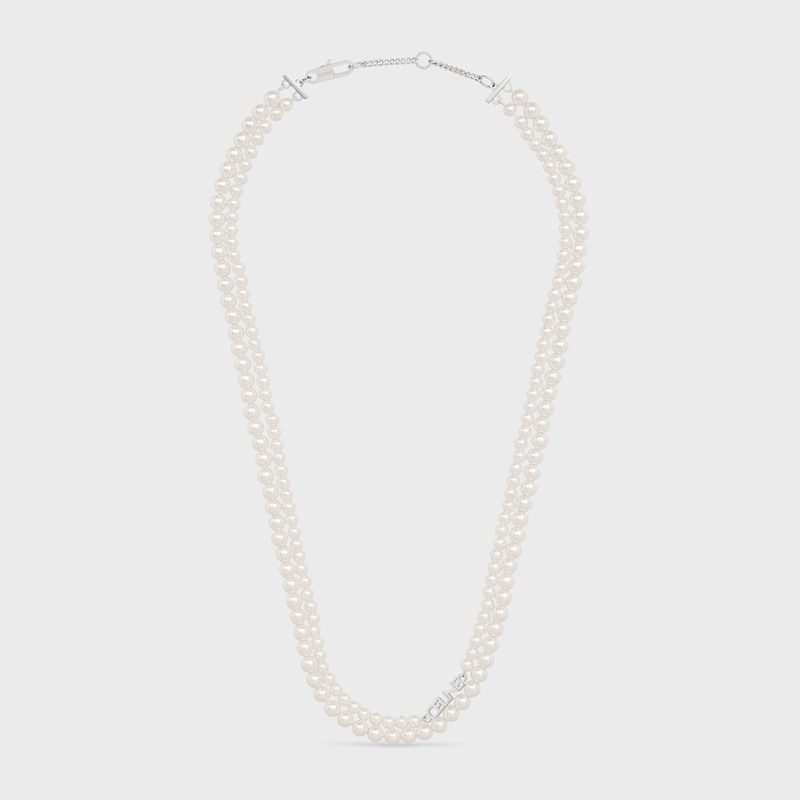 collier céline monochroms double perle en laiton et perle de verre