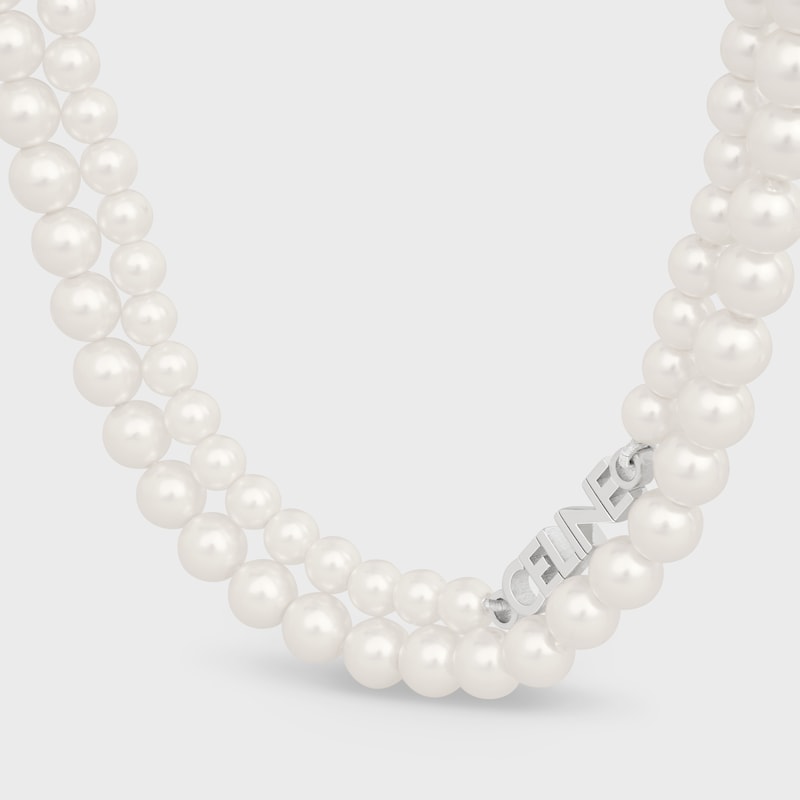collier céline monochroms double perle en laiton et perle de verre