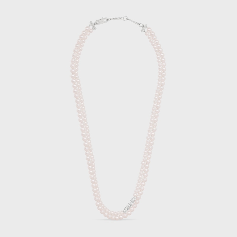 collier céline monochroms double perle en laiton et perle de verre