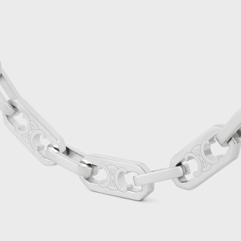 collier triomphe petit octogonal en laiton finition rhodiée