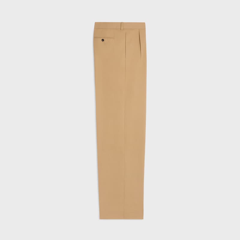 pantalon plissé en toile de coton