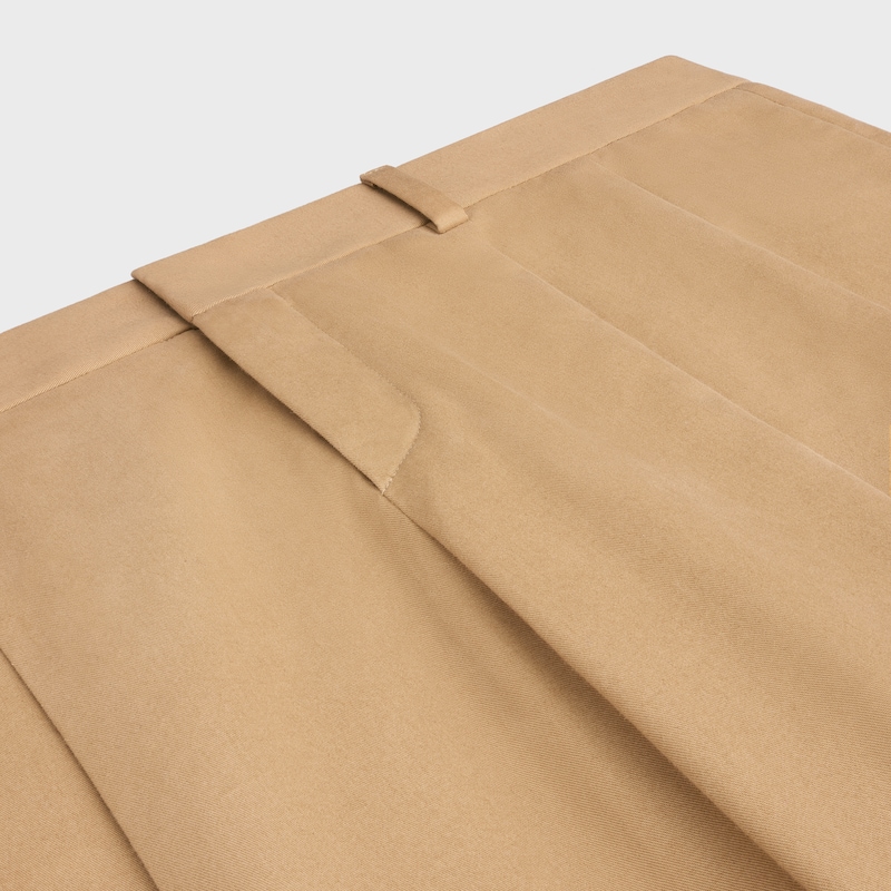 pantalon plissé en toile de coton