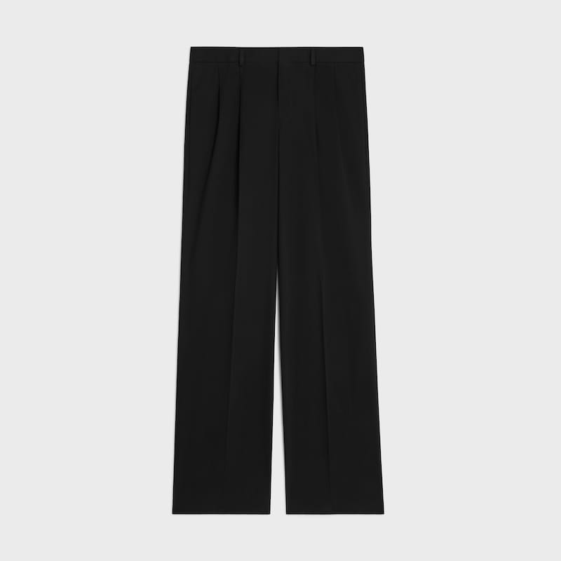 pantalon plissé en toile de coton