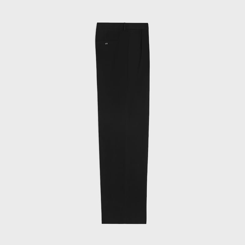 pantalon plissé en toile de coton