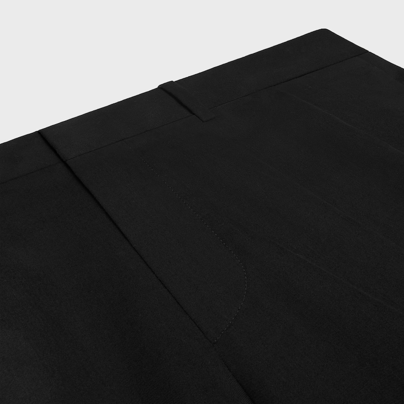 pantalon plissé en toile de coton