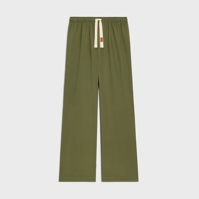 pantalon à cordon en toile de coton