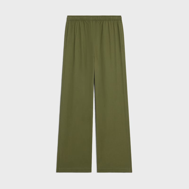 pantalon à cordon en toile de coton