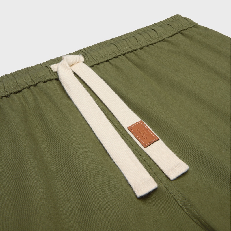 pantalon à cordon en toile de coton