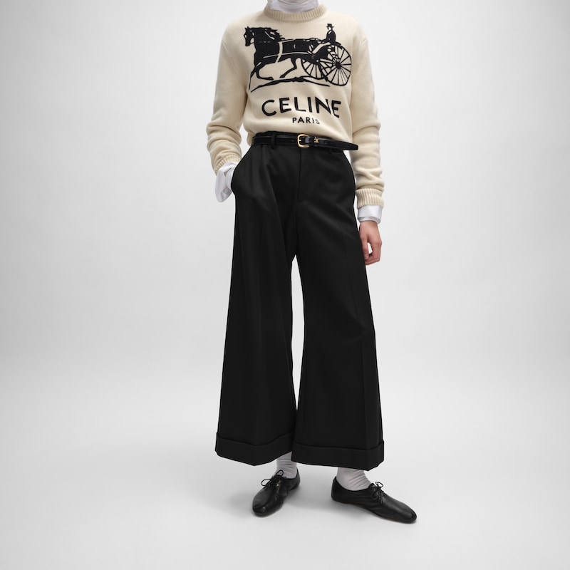 pantalon de dock en gabardine de laine et mohair