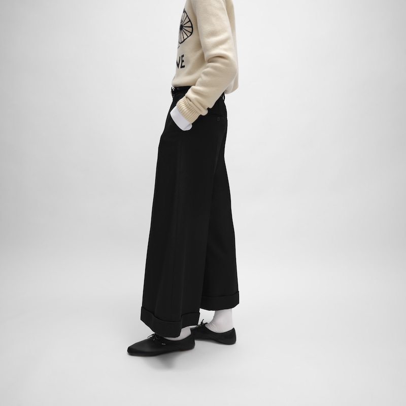 pantalon de dock en gabardine de laine et mohair